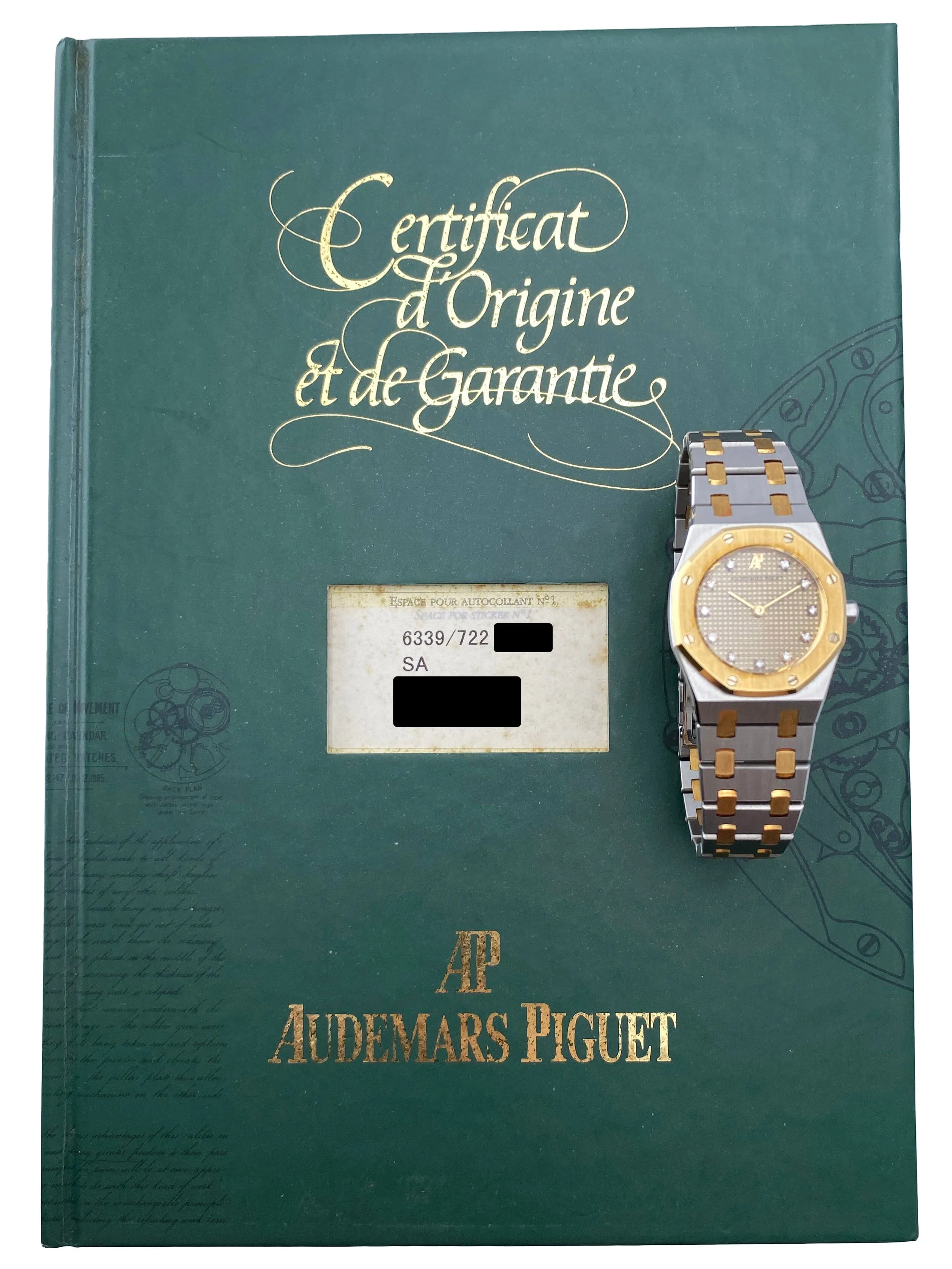 Audemars Piguet Royal Oak 6339SA Diamond Champagne Dial Ladies Watch Papers