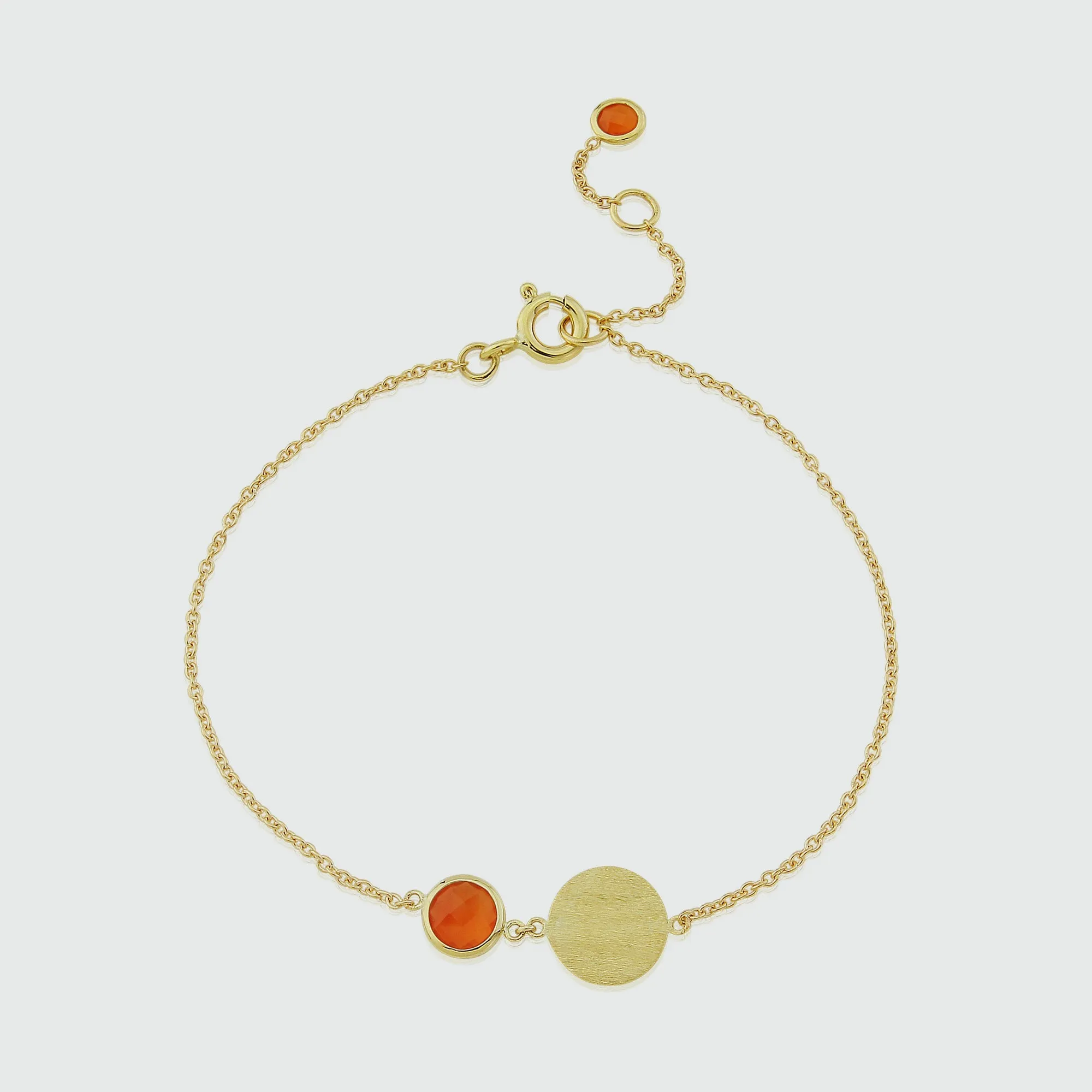 Bali 9ct Gold Carnelian July Birthstone Bracelet