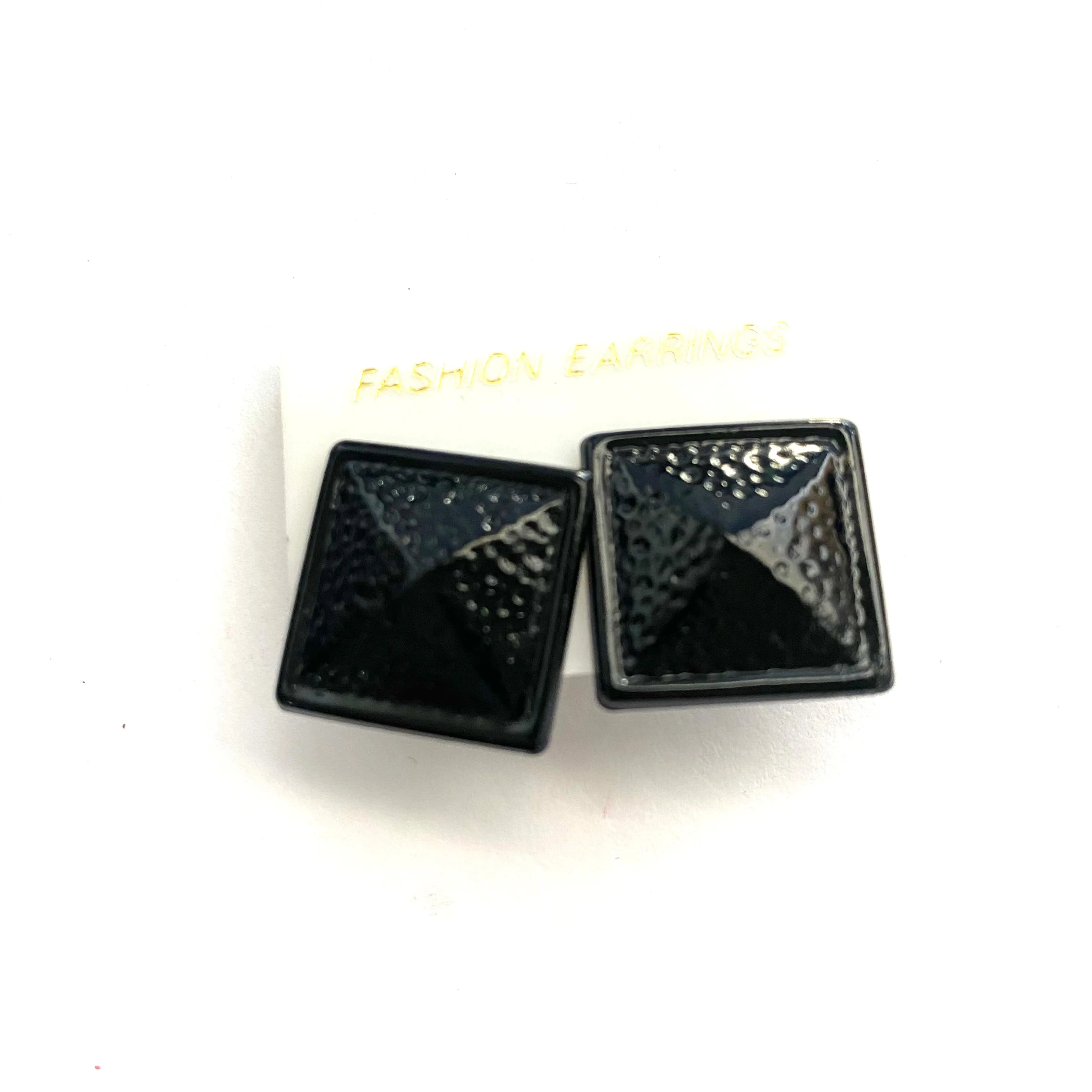 Black Speckled Studs - Kooky Deadstock Earrings *Final Sale