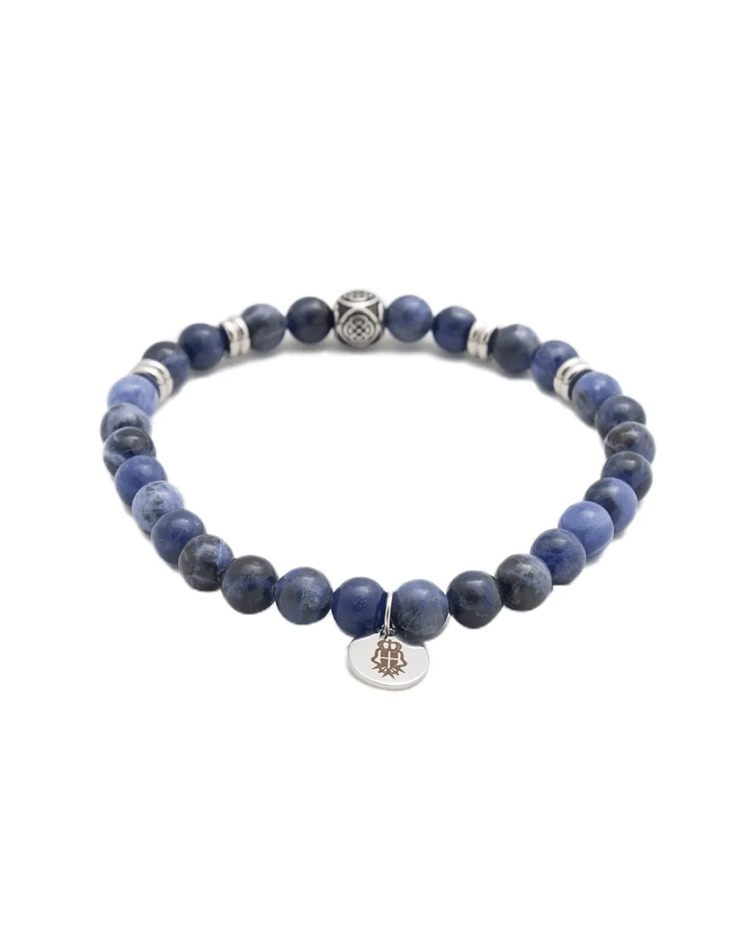 Blue Stainless Steel & Gemstone Bead Bracelet