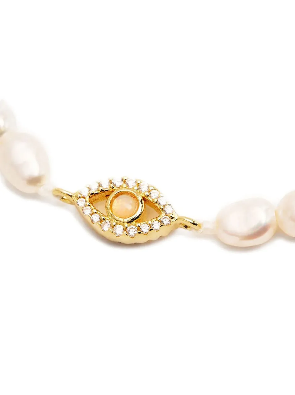 By Charlotte Eye of Purity Pearl Bracelet in Gold Vermeil