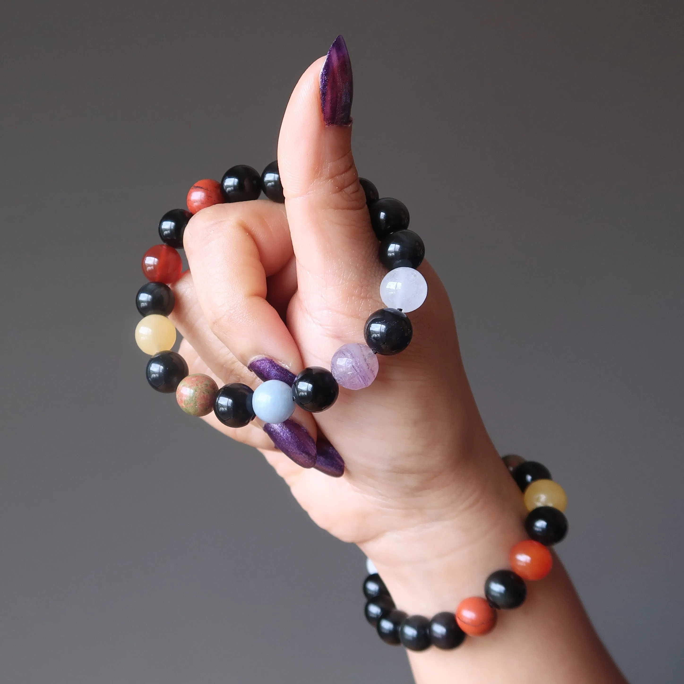 Chakra Bracelet Rainbow Obsidian Protection