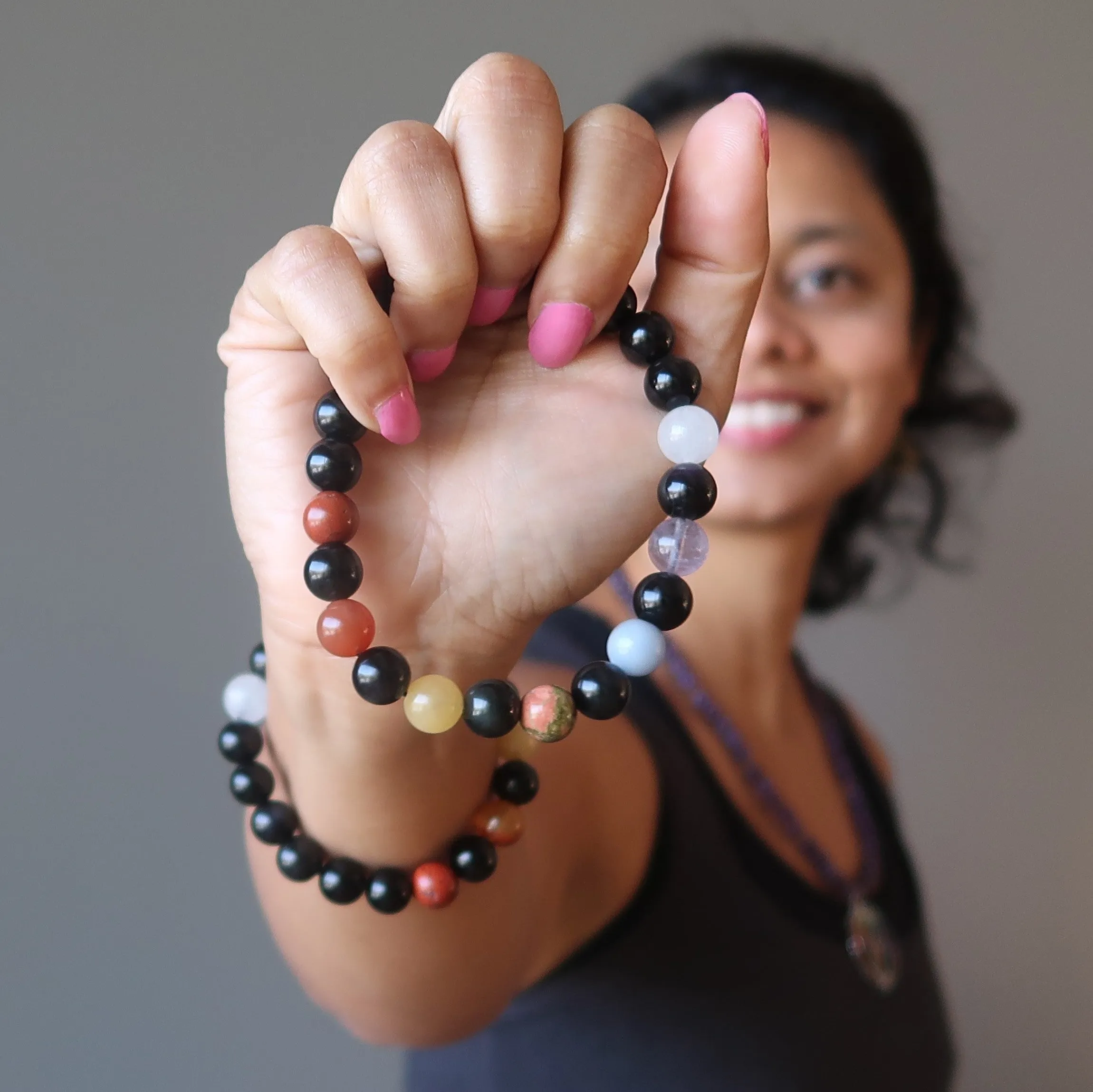 Chakra Bracelet Rainbow Obsidian Protection