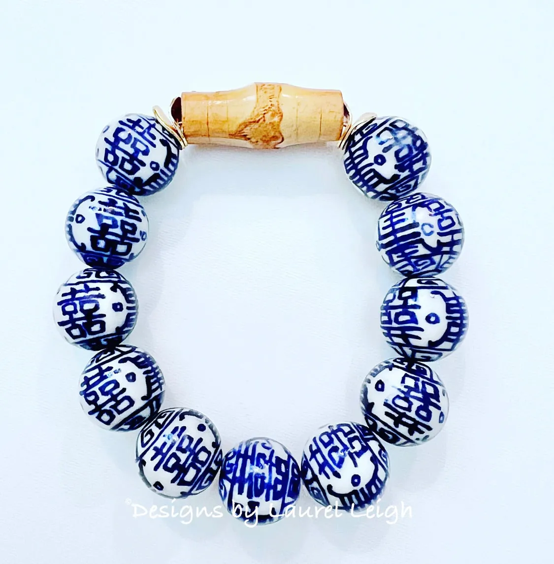 Chinoiserie Bamboo Double Happiness Bracelet