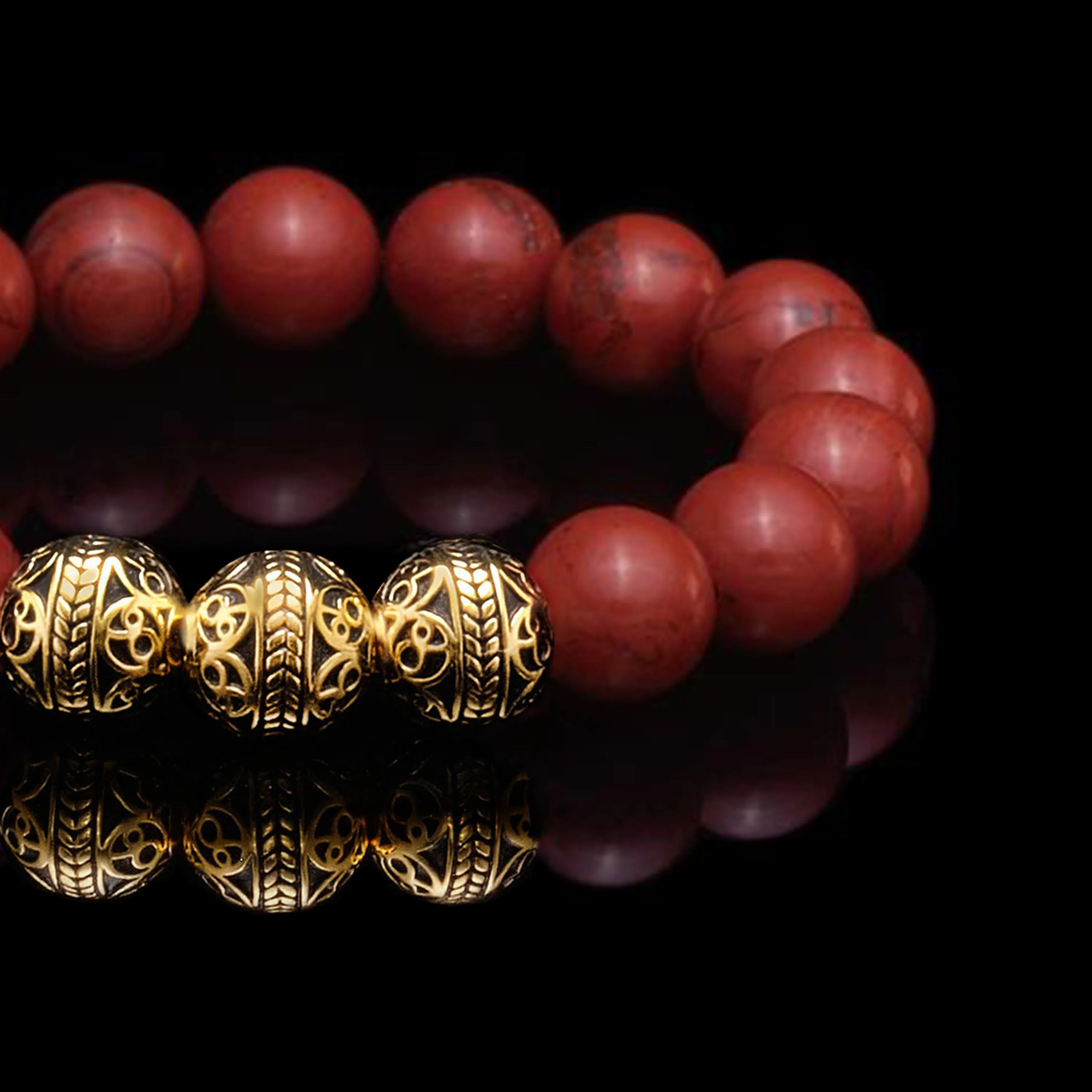 Classic Gold Red Jasper Bracelet