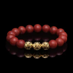 Classic Gold Red Jasper Bracelet