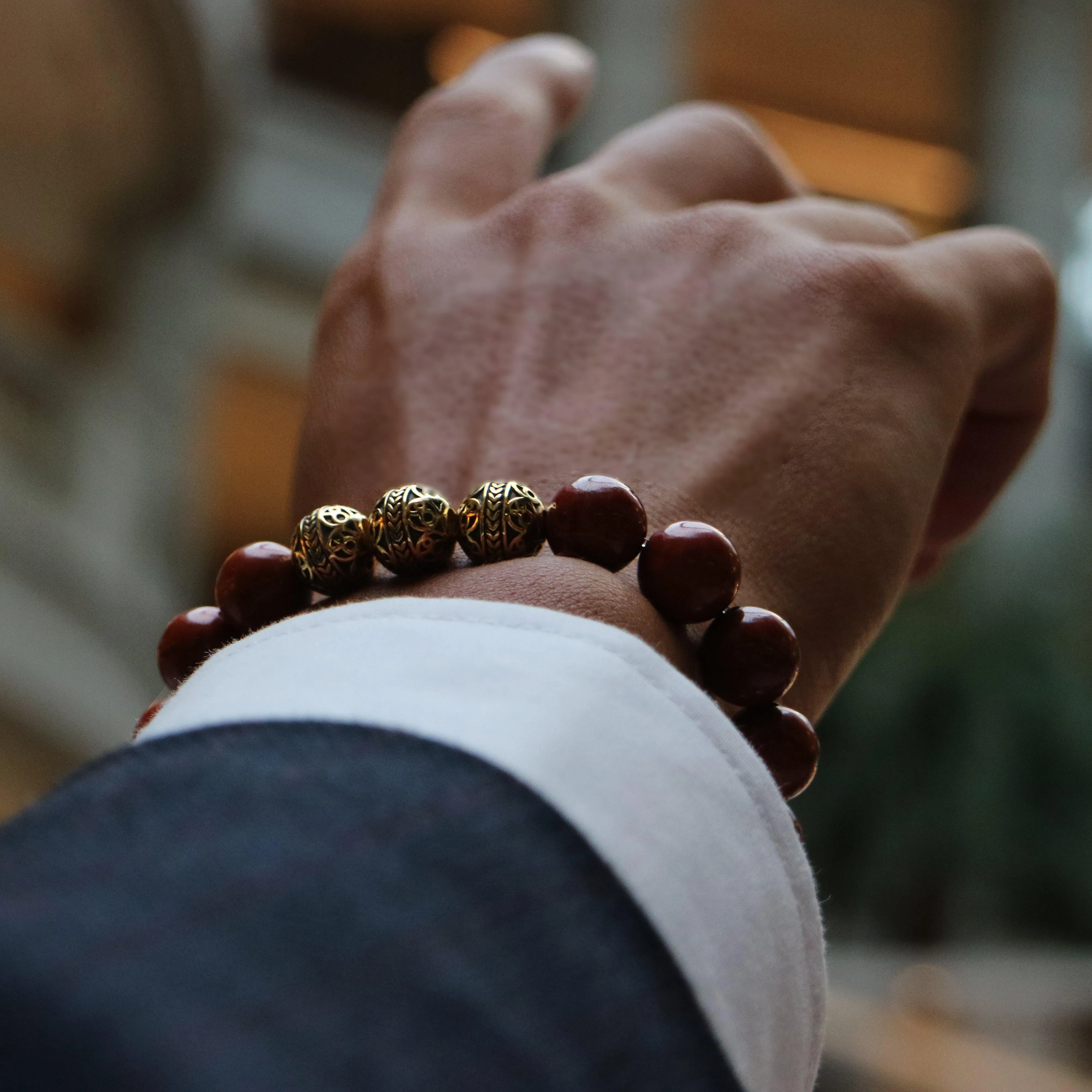 Classic Gold Red Jasper Bracelet