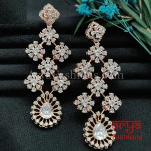 Contemporary CZ Cocktail Chandbali Earrings