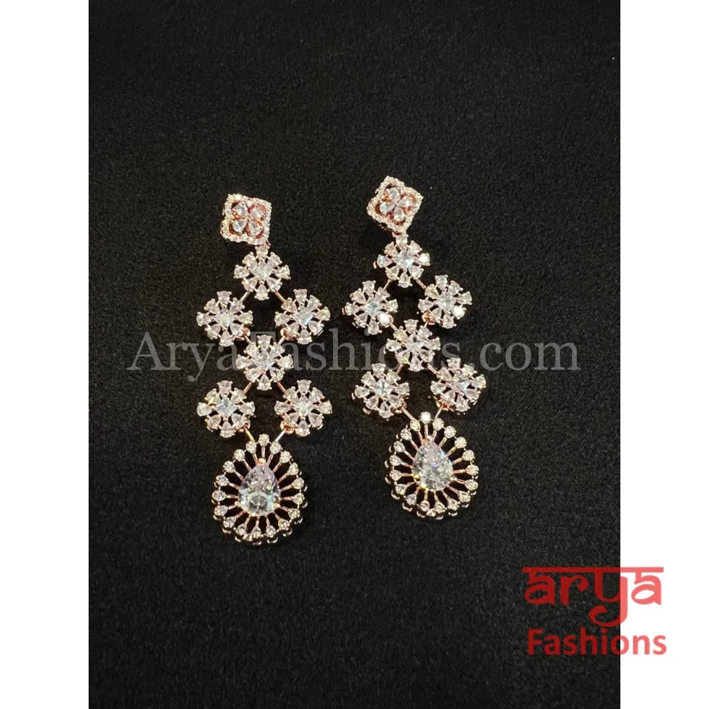 Contemporary CZ Cocktail Chandbali Earrings