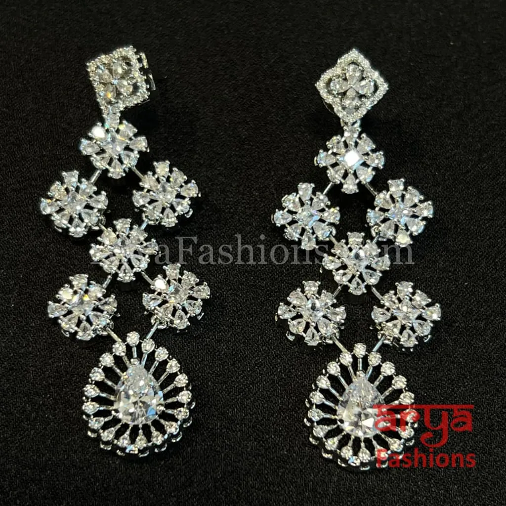 Contemporary CZ Cocktail Chandbali Earrings