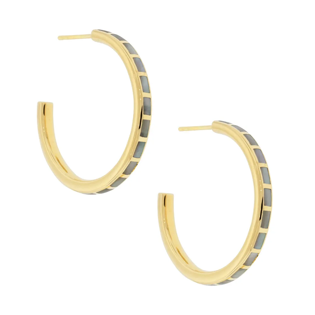 Dash Hoop Gemstone 18K Gold Vermeil Sterling Silver Earrings | Jan Leslie