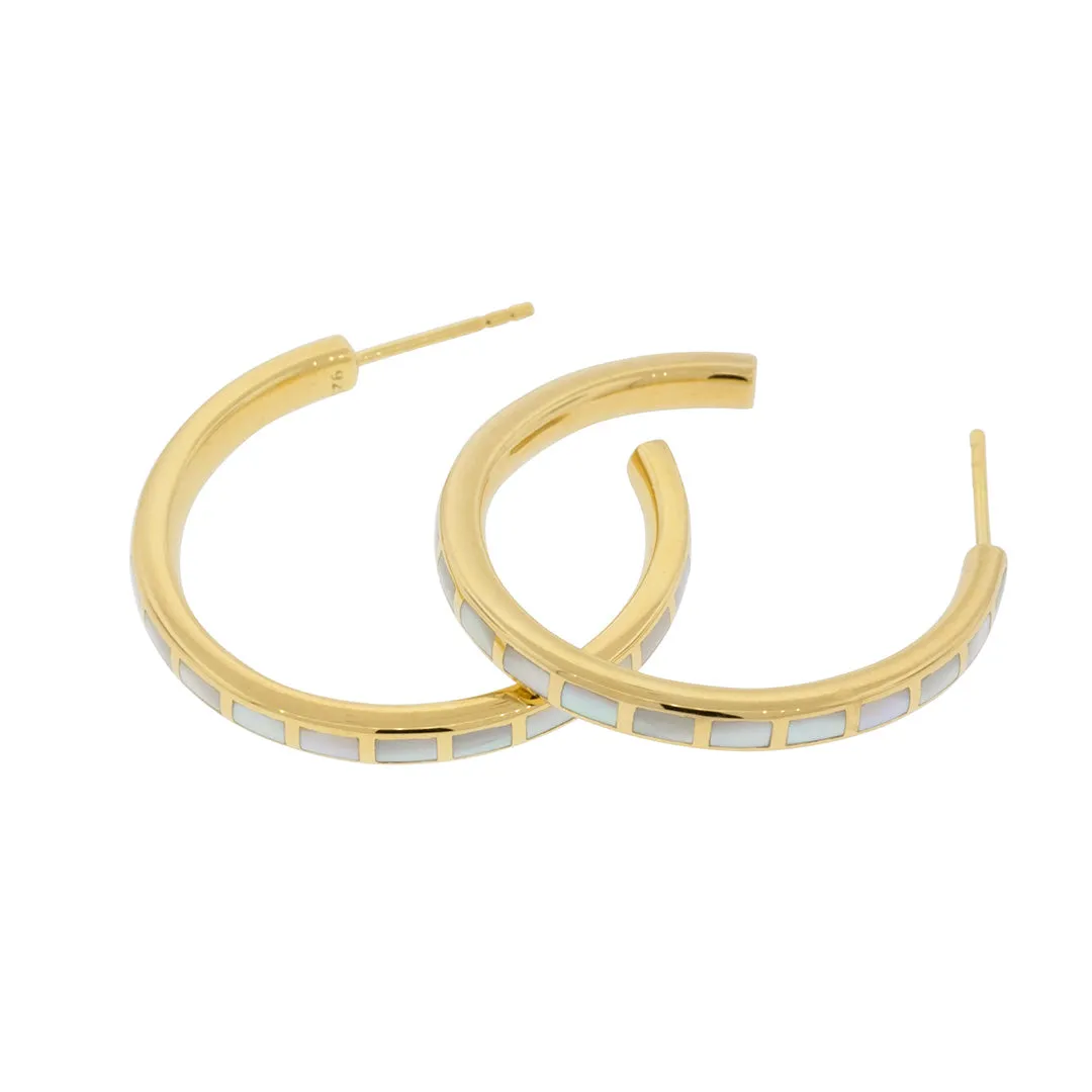 Dash Hoop Gemstone 18K Gold Vermeil Sterling Silver Earrings | Jan Leslie