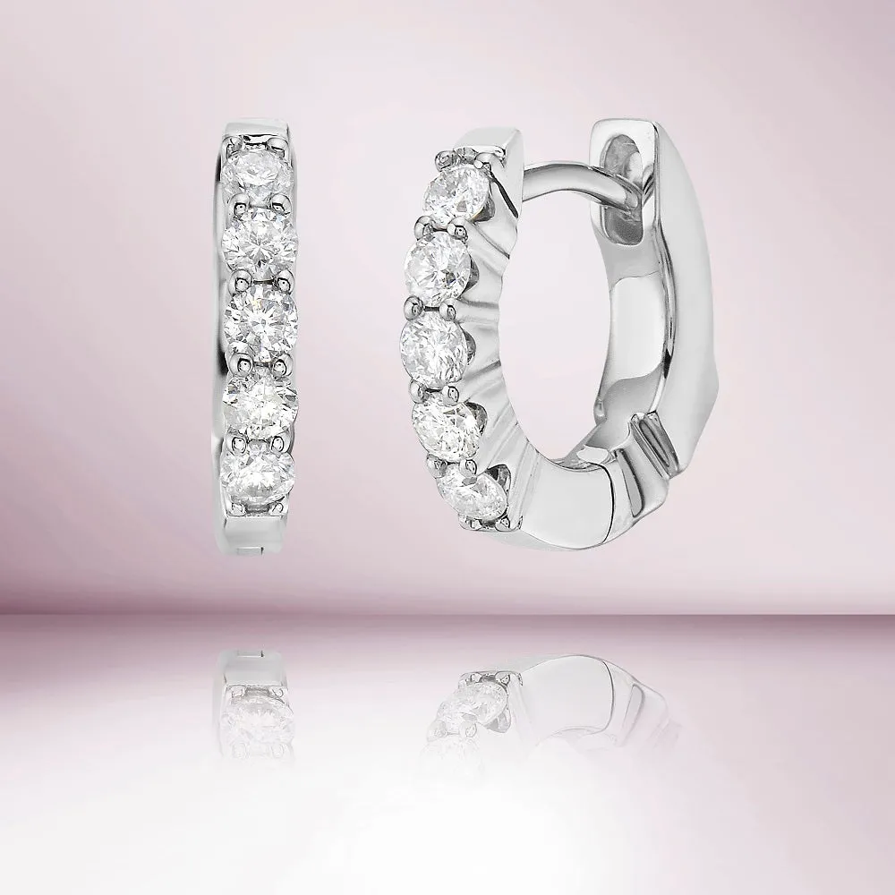 Diamond Huggies Hoop Earrings (0.35 ct.) in 14K Gold