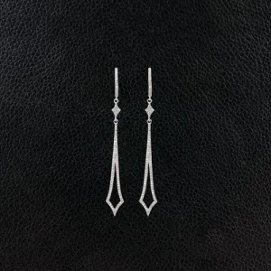 Diamond Sword Dangle Earrings