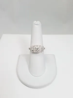 Elegant 1ctw Diamond 14k White Gold Engagement Ring