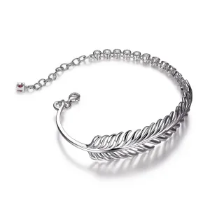 ELLE "PLUME" CZ LEAF BRACELET