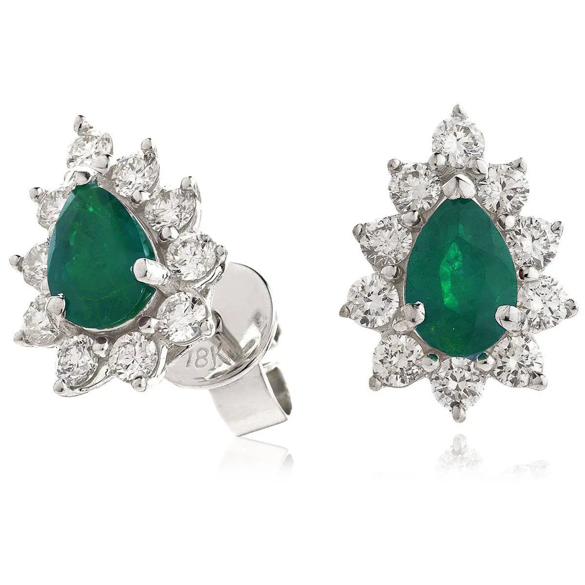 EMERALD AND DIAMOND CLUSTER EARRINGS