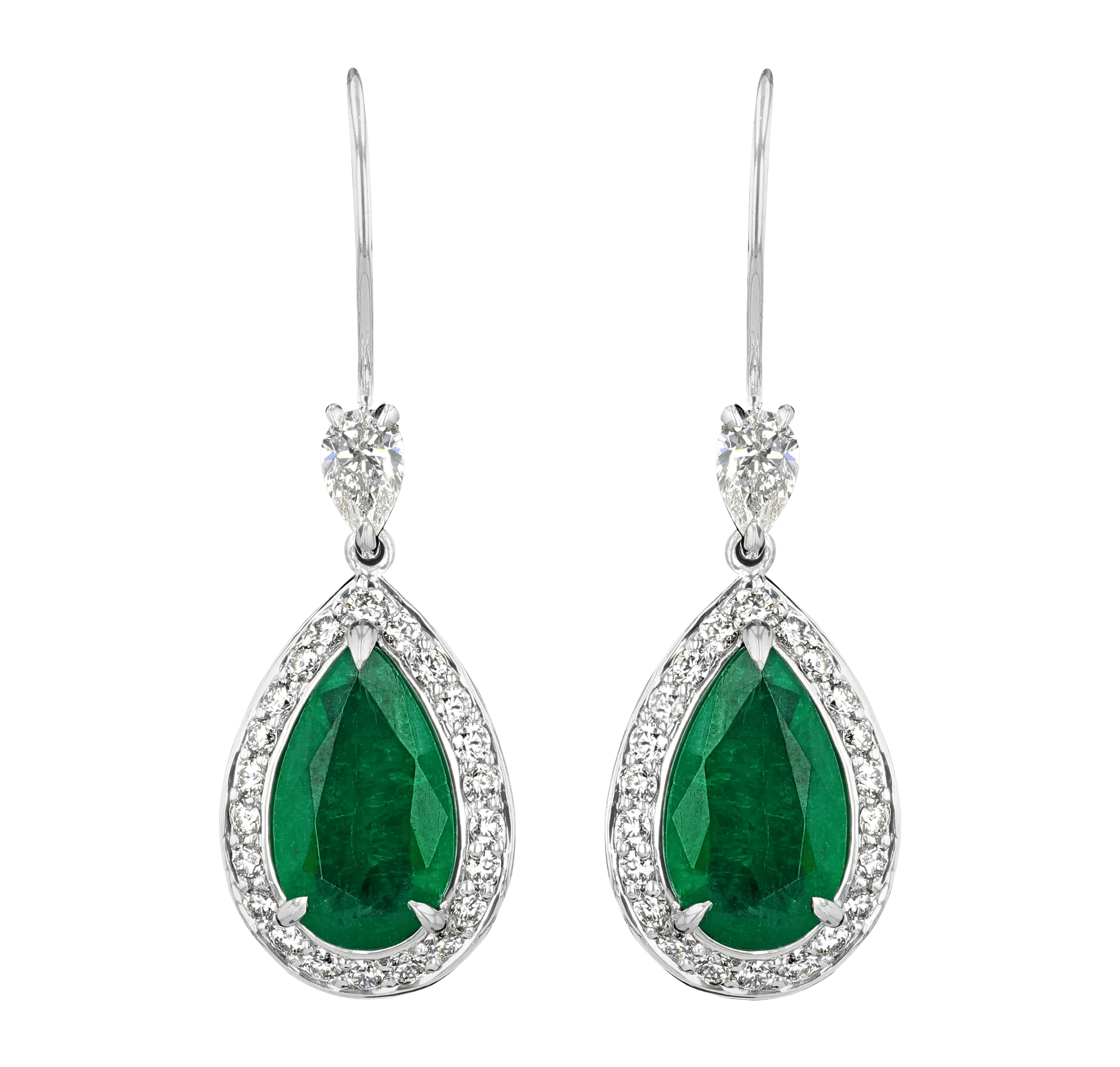 Emerald Earrings, 3.80 Carats