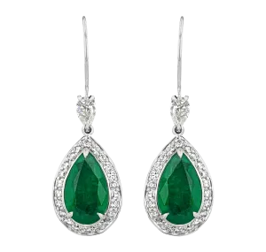 Emerald Earrings, 3.80 Carats