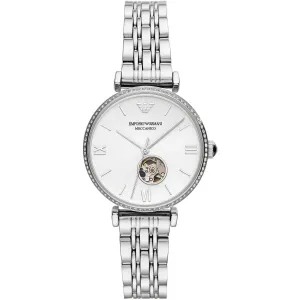 Emporio Armani - Automatic Crystal Silver Dial Ladies Watch AR60022