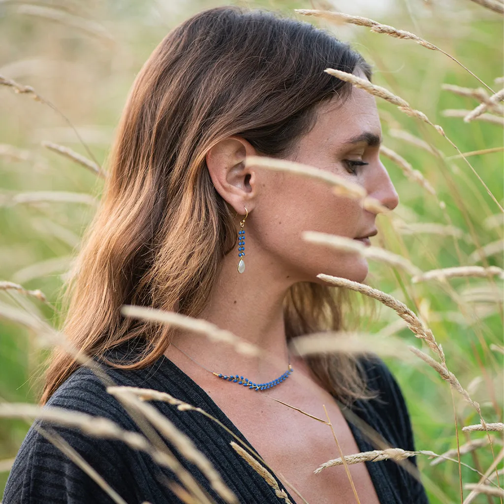 Enamel Cascade Necklace - Lapis