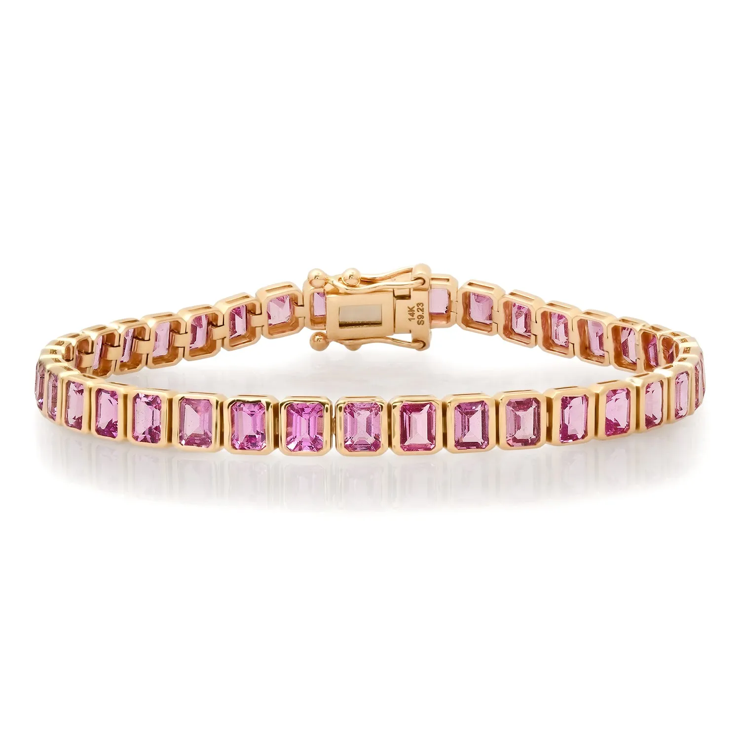 Endless Bezel Set Pink Sapphire Tennis Bracelet