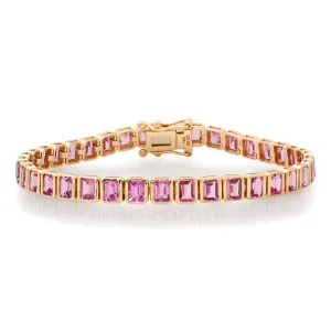 Endless Bezel Set Pink Sapphire Tennis Bracelet