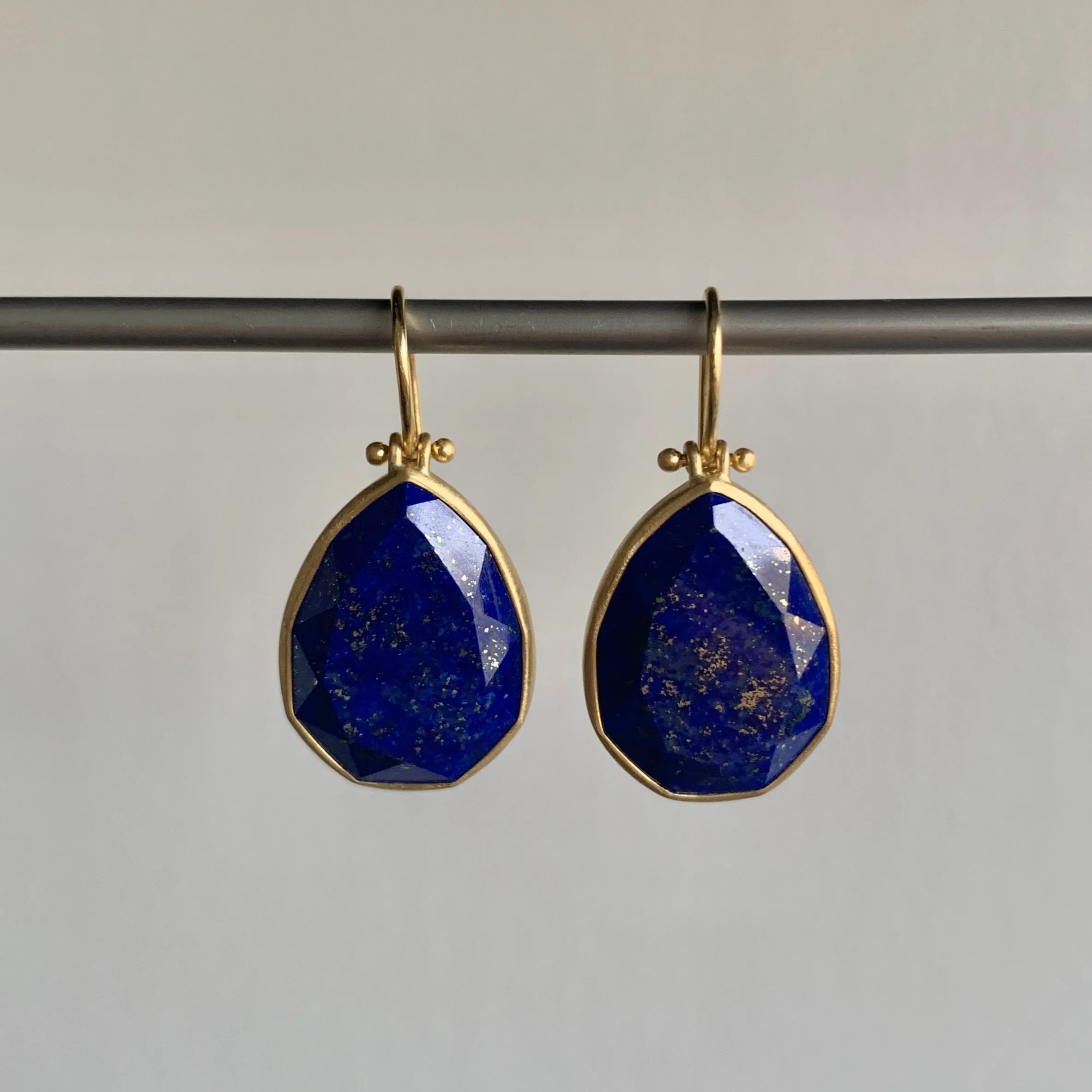 Faceted Lapis Drop Earrings