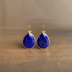 Faceted Lapis Drop Earrings