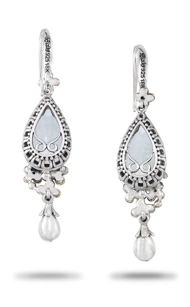 Flower Dance Earrings – Diamond  & Green Amethyst