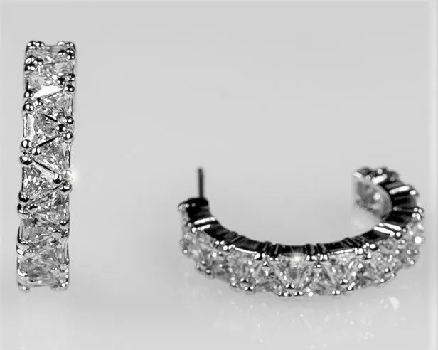 Freya Trillion Cut Hoop Earrings | 4.5ct