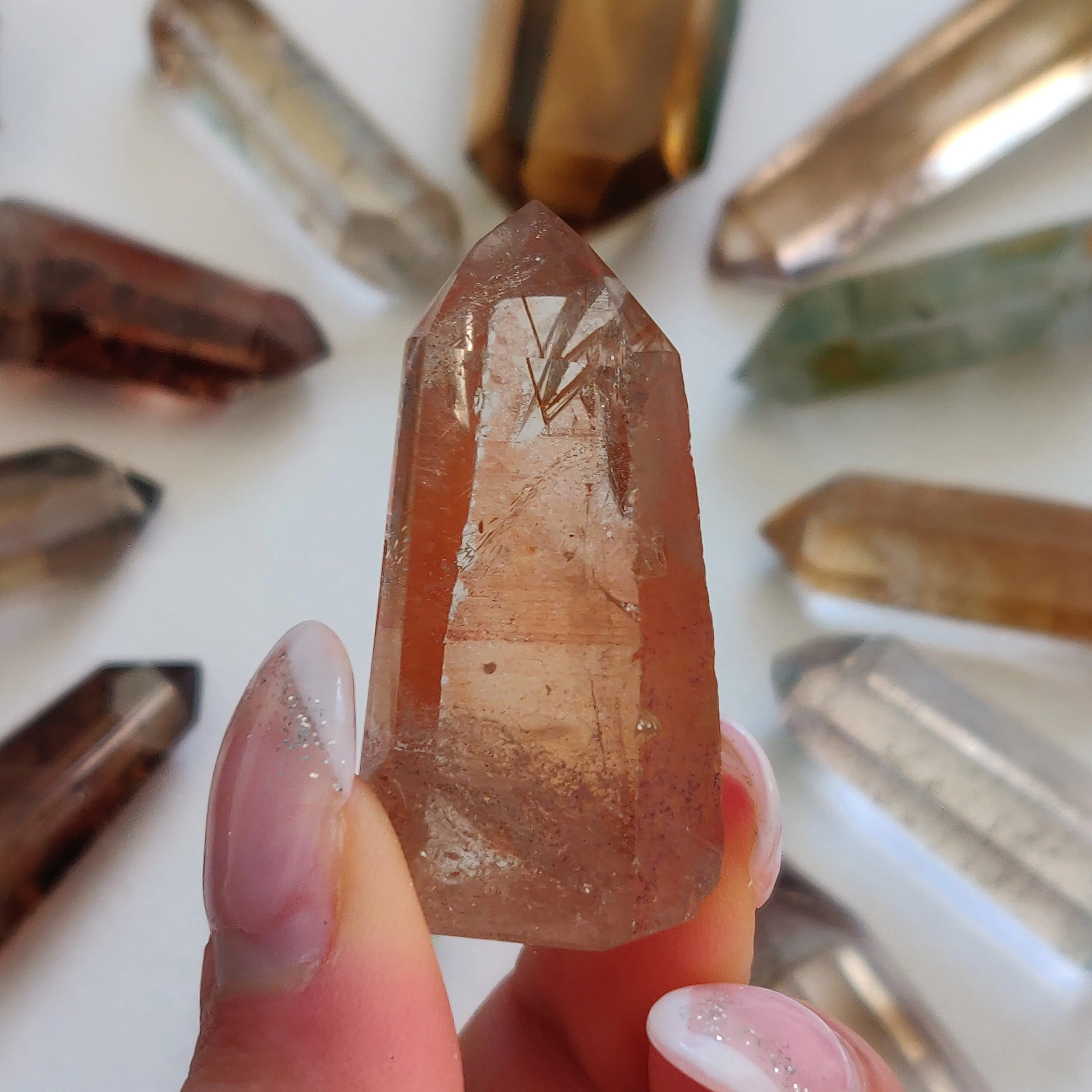 Garden Quartz Point, Lodolite Point (#19G)