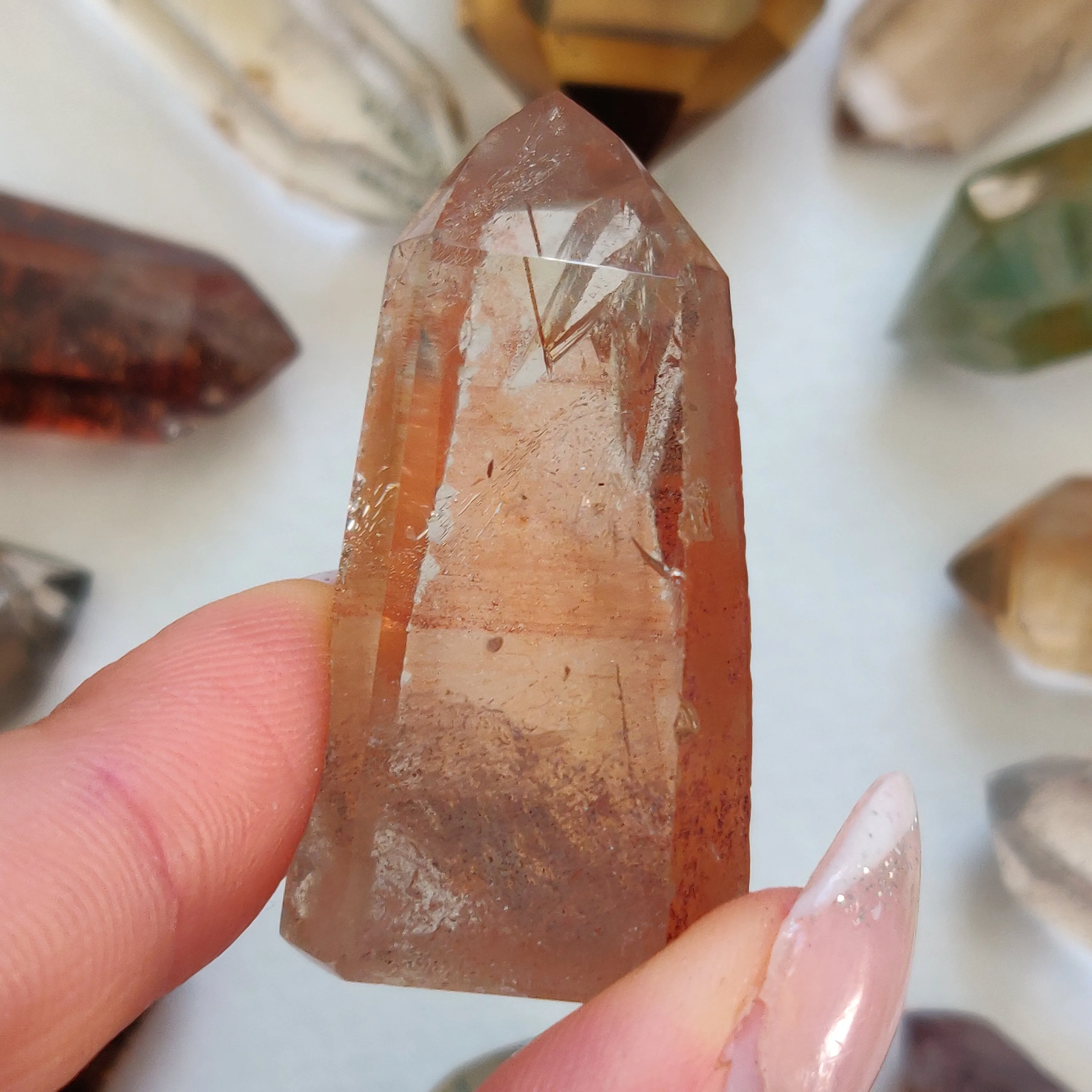 Garden Quartz Point, Lodolite Point (#19G)