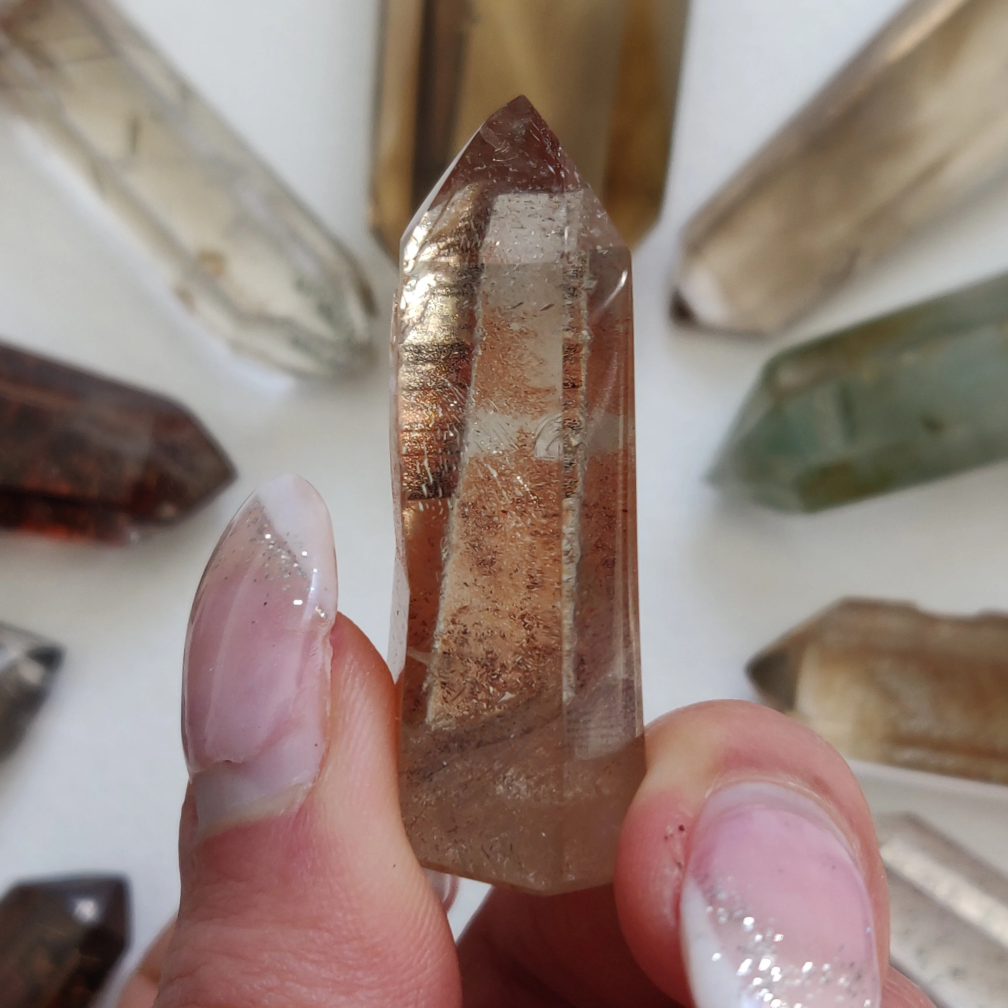 Garden Quartz Point, Lodolite Point (#19G)