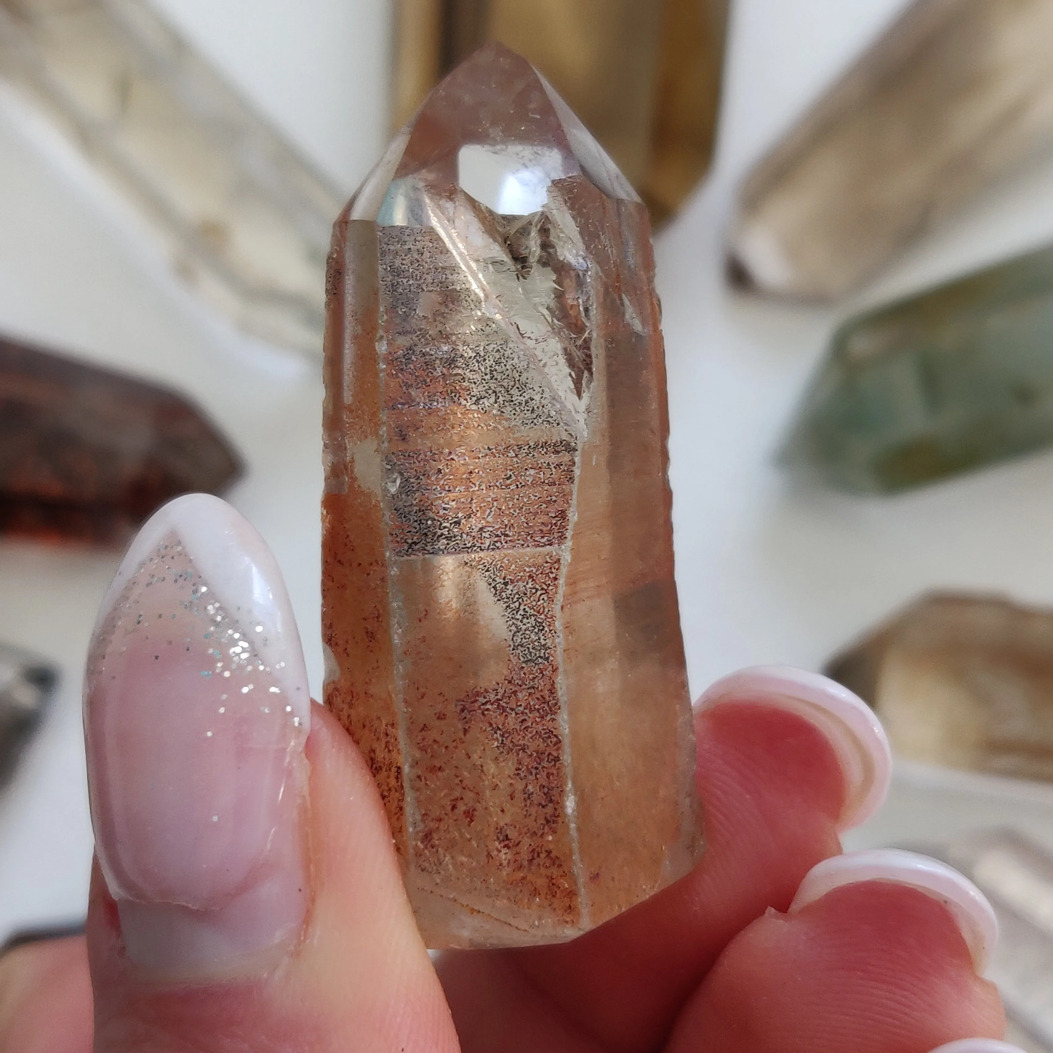 Garden Quartz Point, Lodolite Point (#19G)