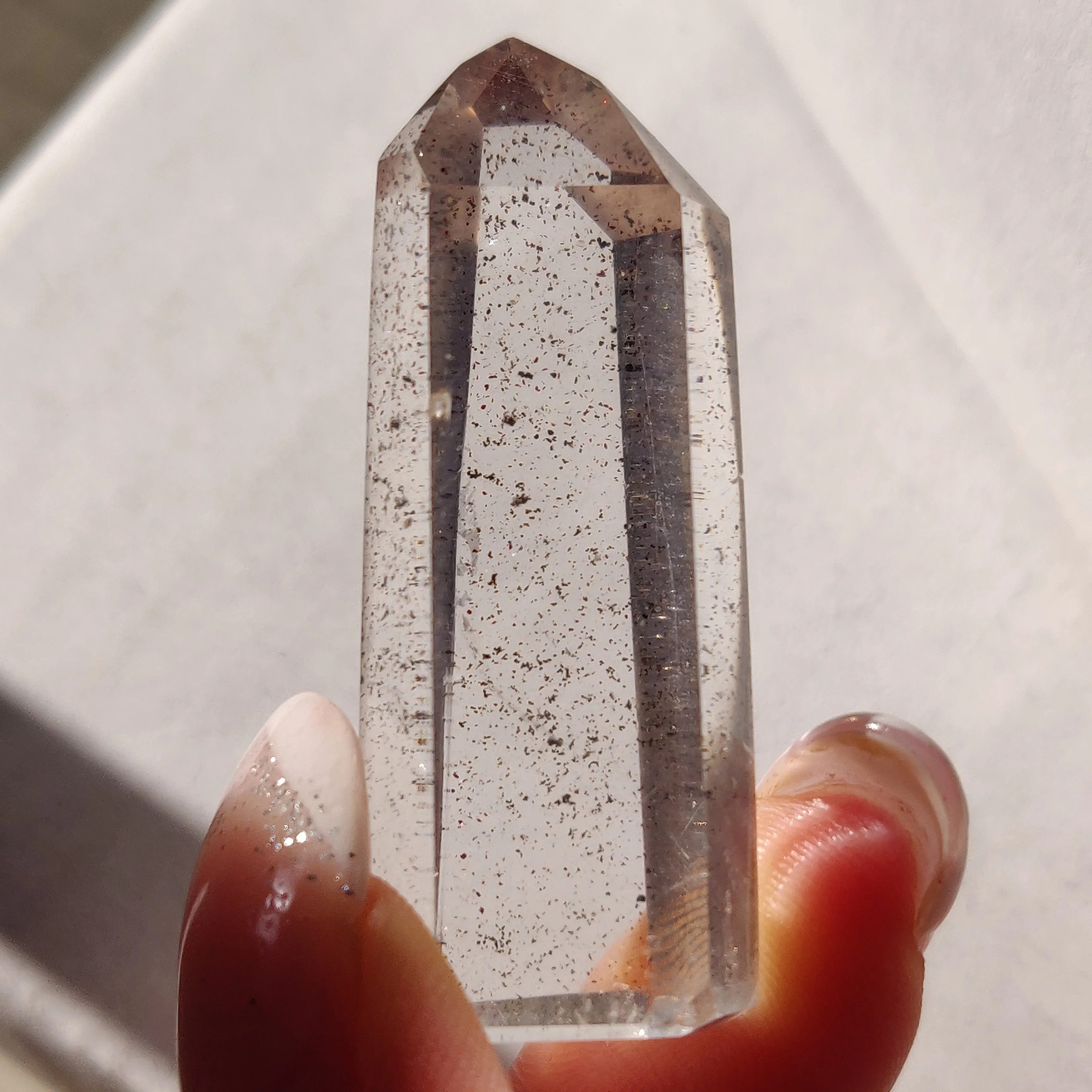 Garden Quartz Point, Lodolite Point (#23G)