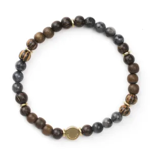 Gemstone and Wood Stretch Bracelet