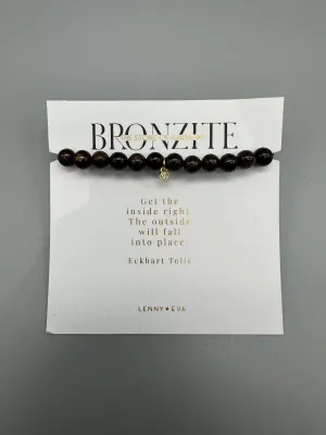 Gemstone Heart Bracelet - Bronzite