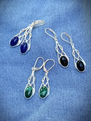 Gemstone Knot Drop Dangles