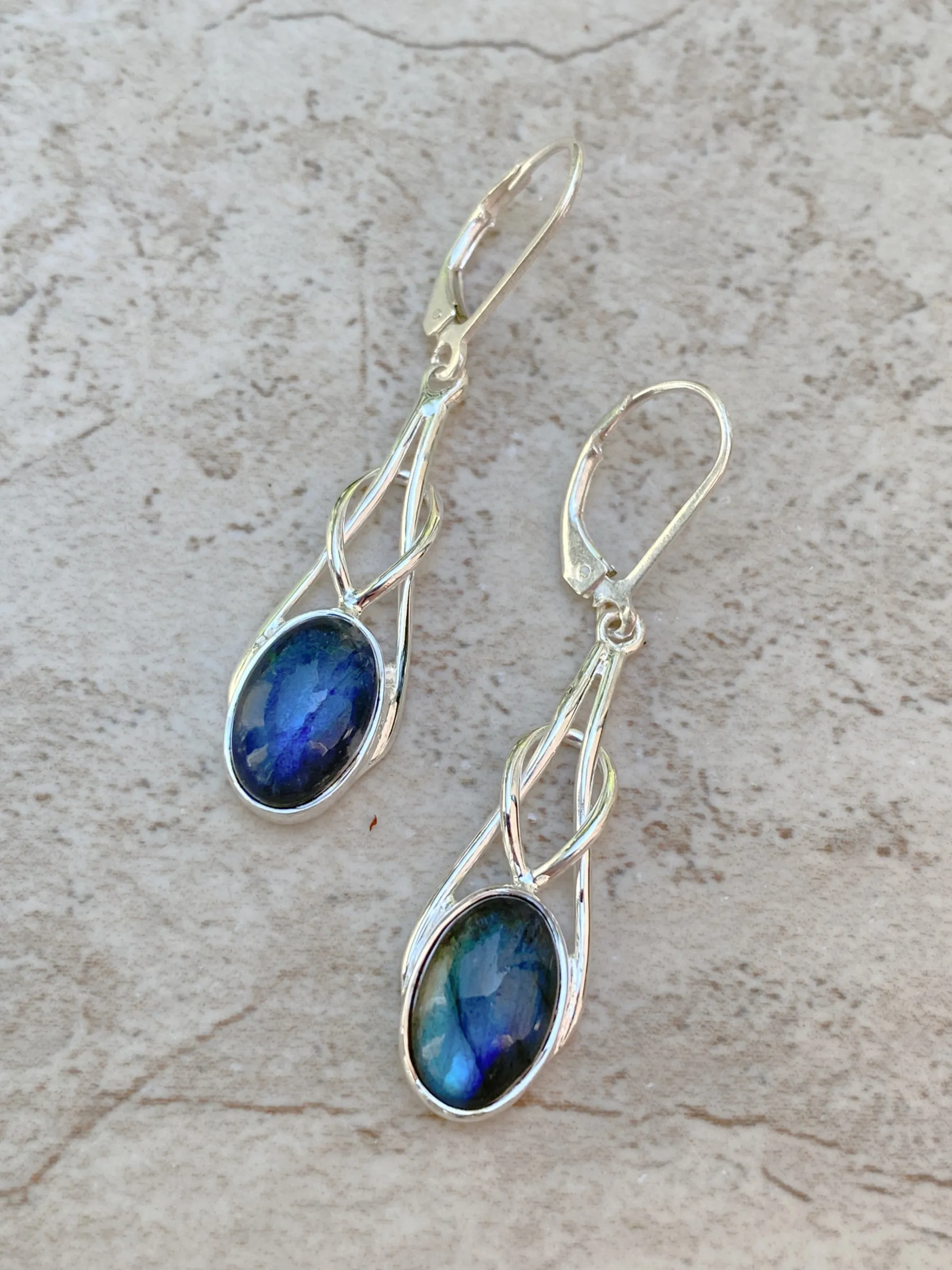 Gemstone Knot Drop Dangles