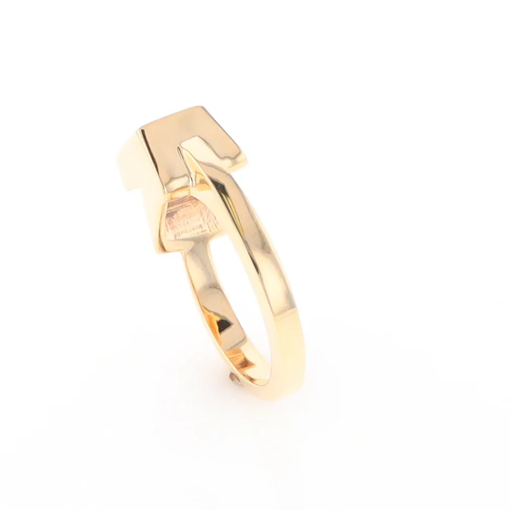 Gold Quartz Ring Natural Nuggets Inlaid Wrap Double Square Design