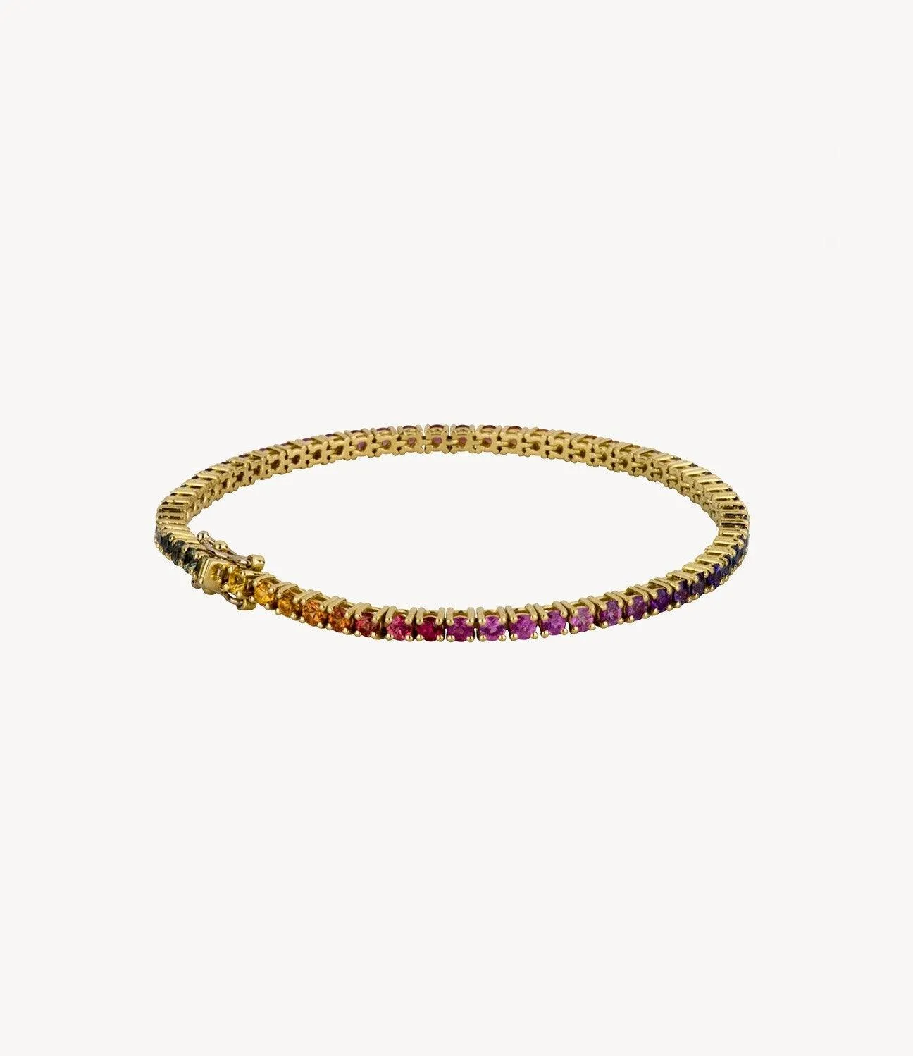 Graduated Rainbow Sapphire Tennis Bracelet