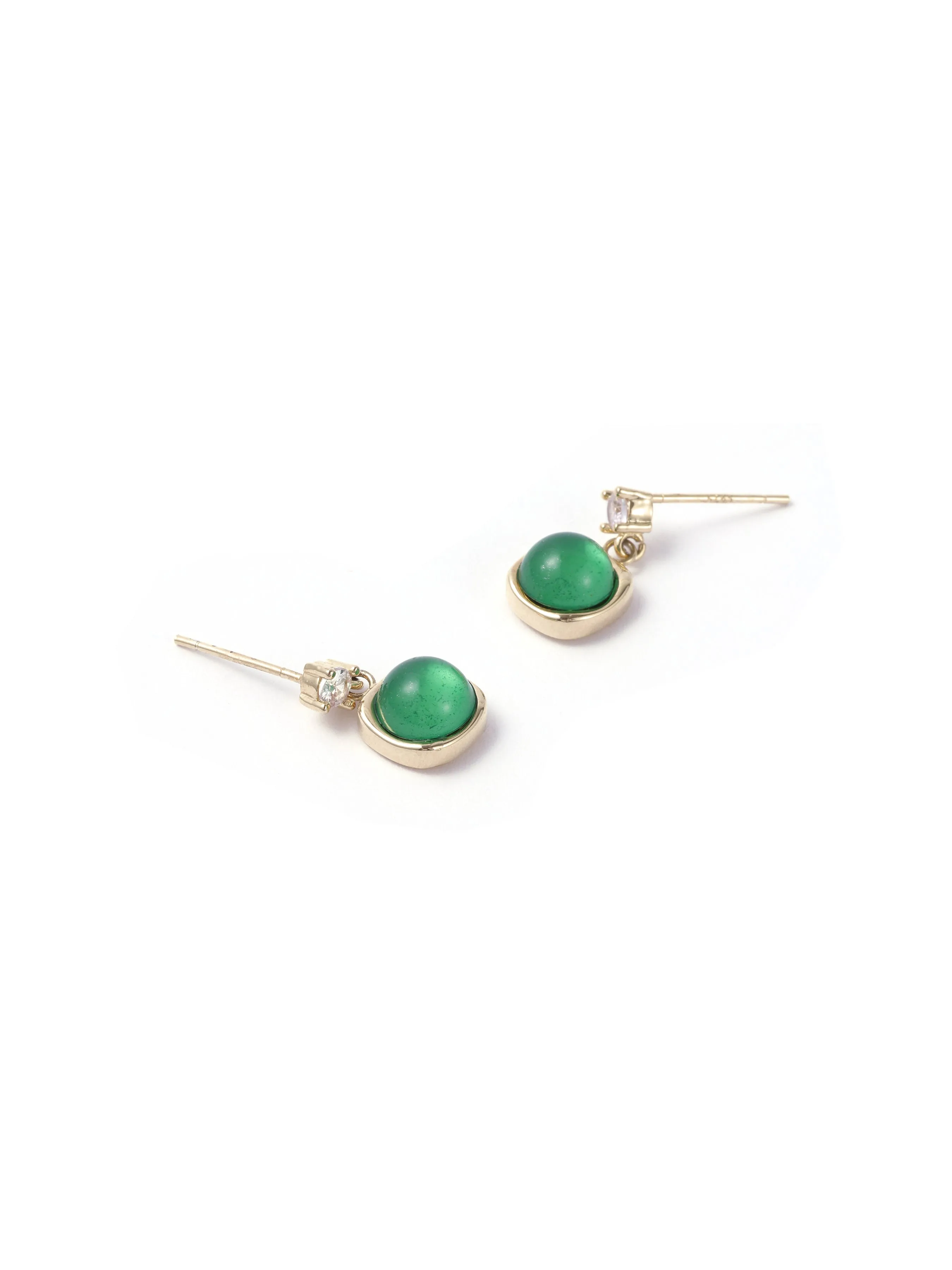 Green Emerald Stud Earrings