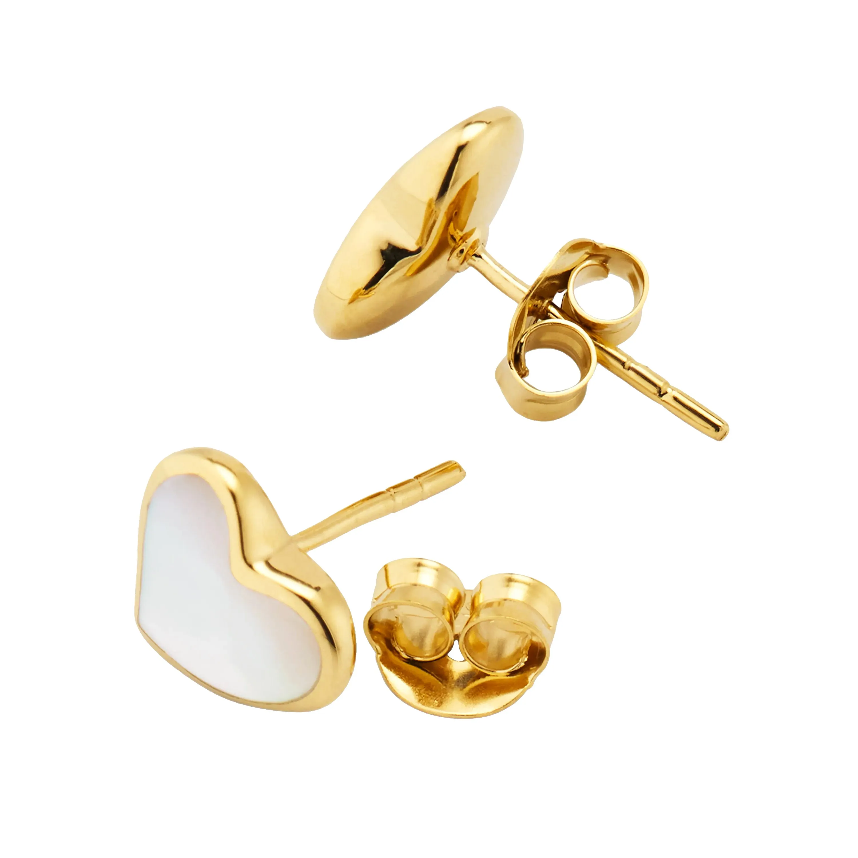 Heart Stud 18k Gold Vermeil Sterling Earrings