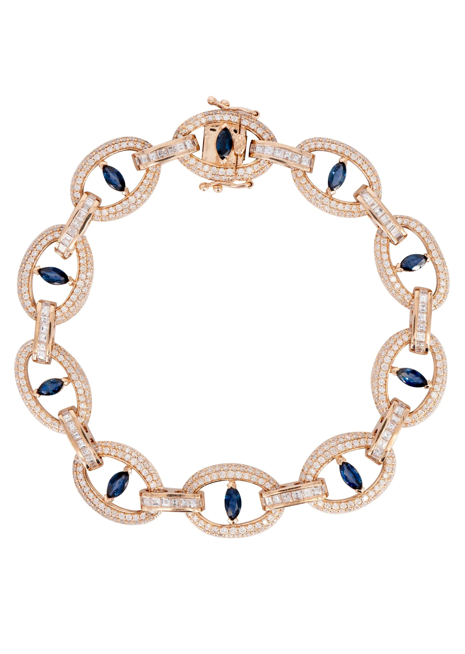 High End Jewelry - Iced Out Sapphire Evil Eye Bracelet