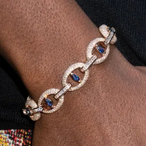 High End Jewelry - Iced Out Sapphire Evil Eye Bracelet