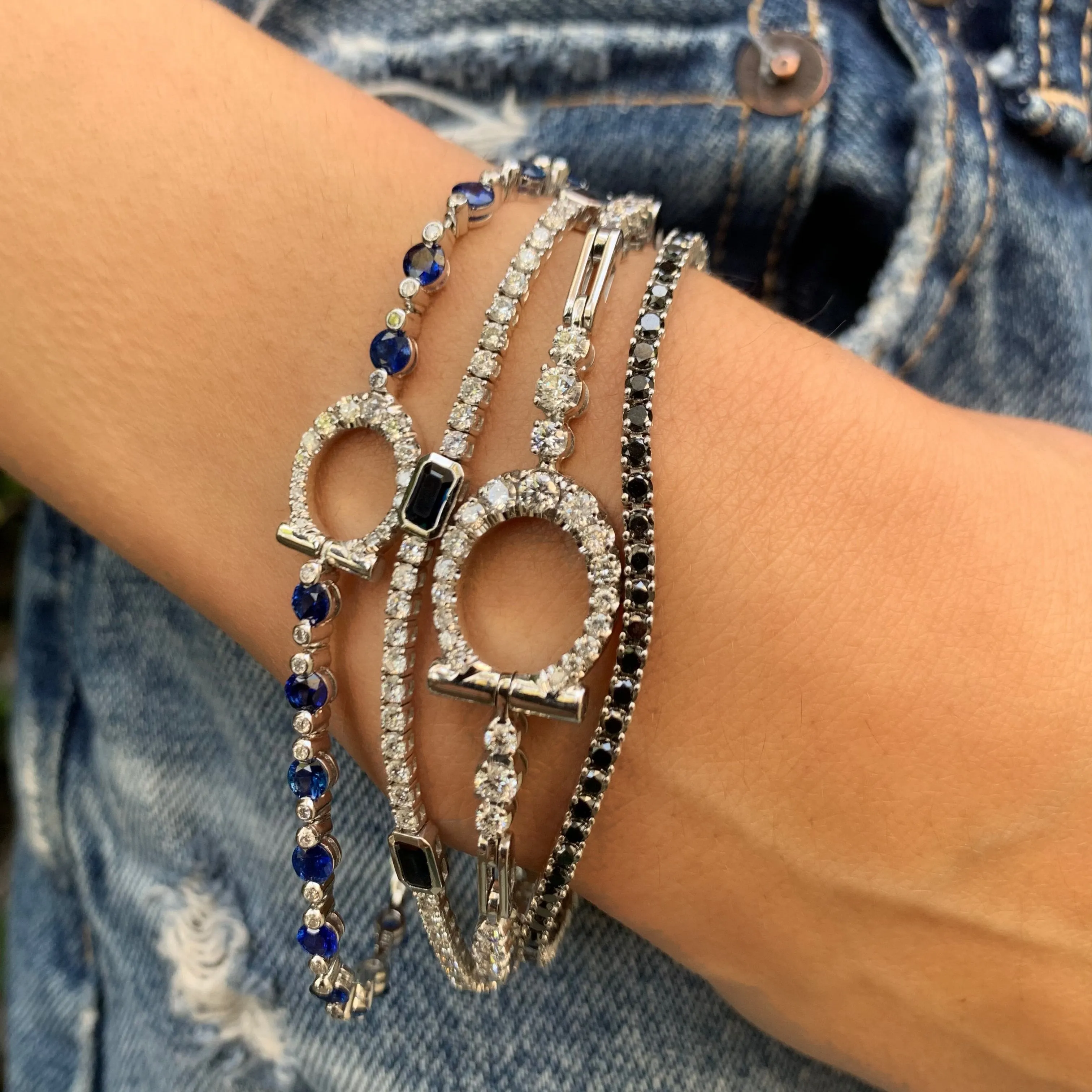 Horse Bit Sapphire Diamond Bracelet