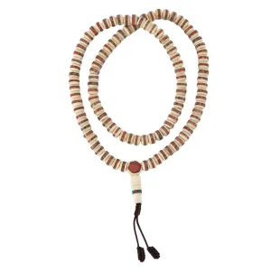 Inlaid Stone Tibetan Bone Mala