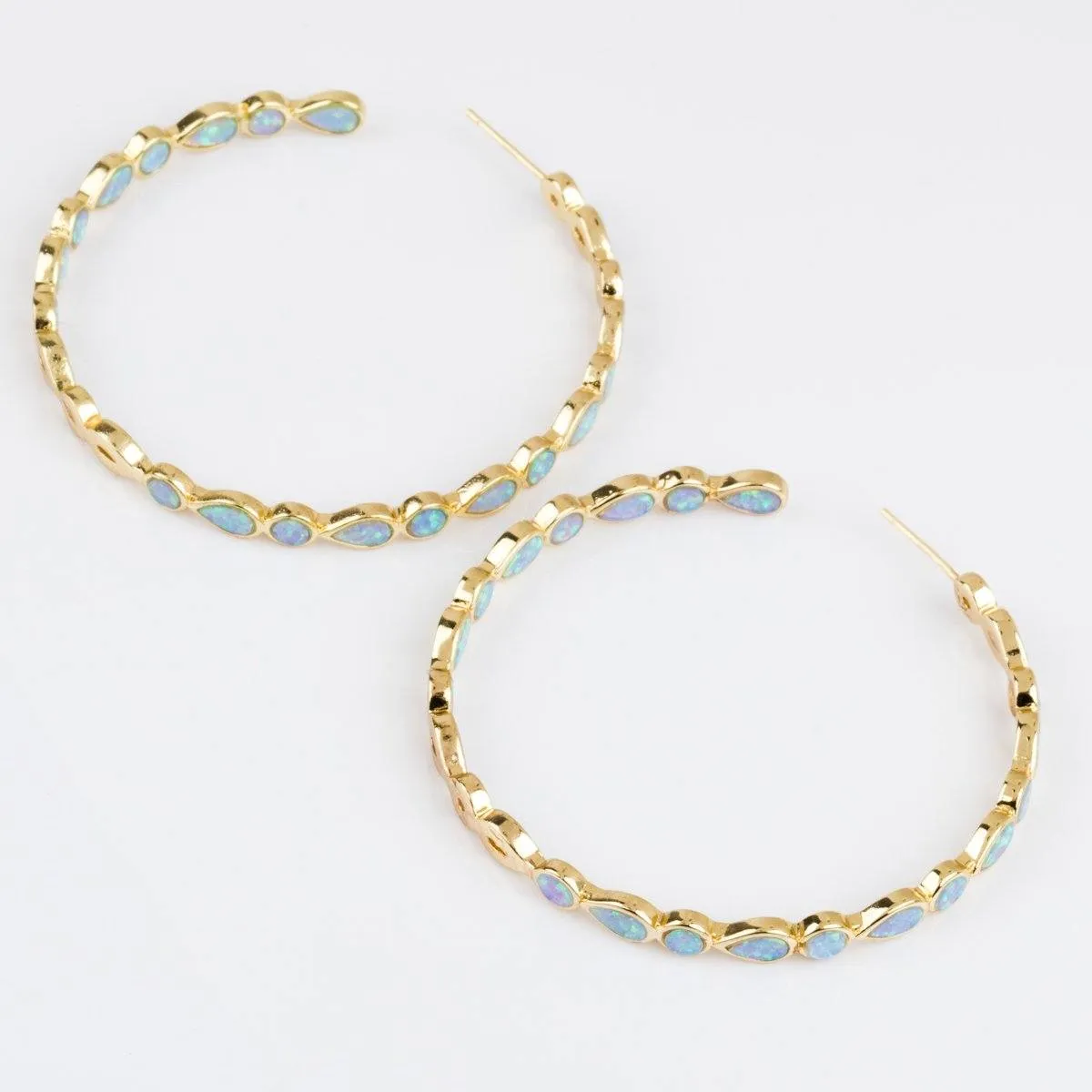 Isla Opal Hoop Earrings