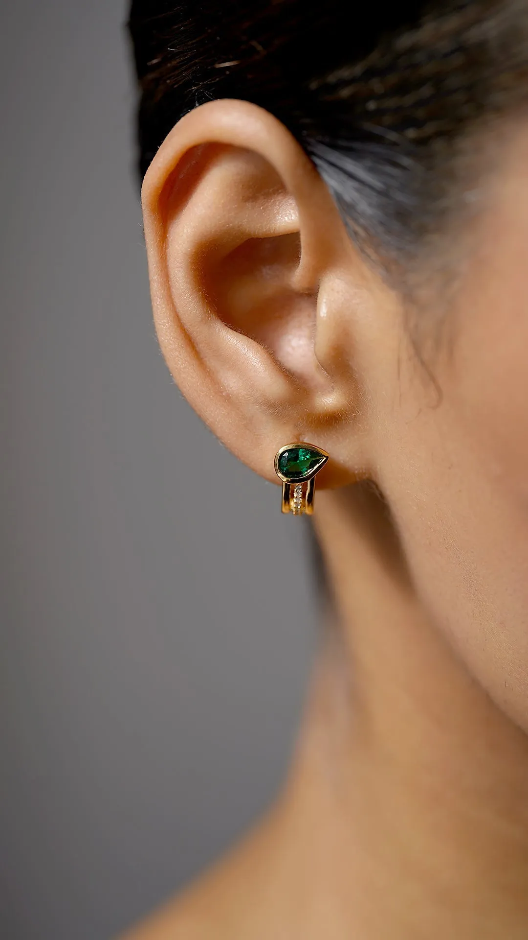 Jaia Earrings Emerald 18K Gold Plated